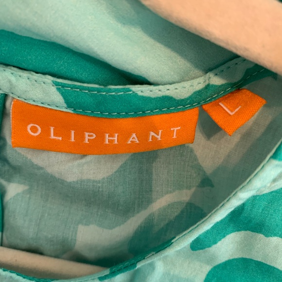 Oliphant CAP SLEEVE MIDI-‎ ACADIA AQUA Dress Large - Picture 7 of 7